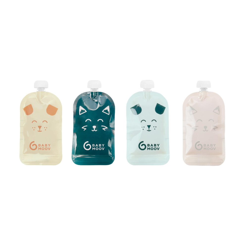 Babymoov 20 Reusable Baby Food Pouches, Refillable Kids Squeeze Pouch