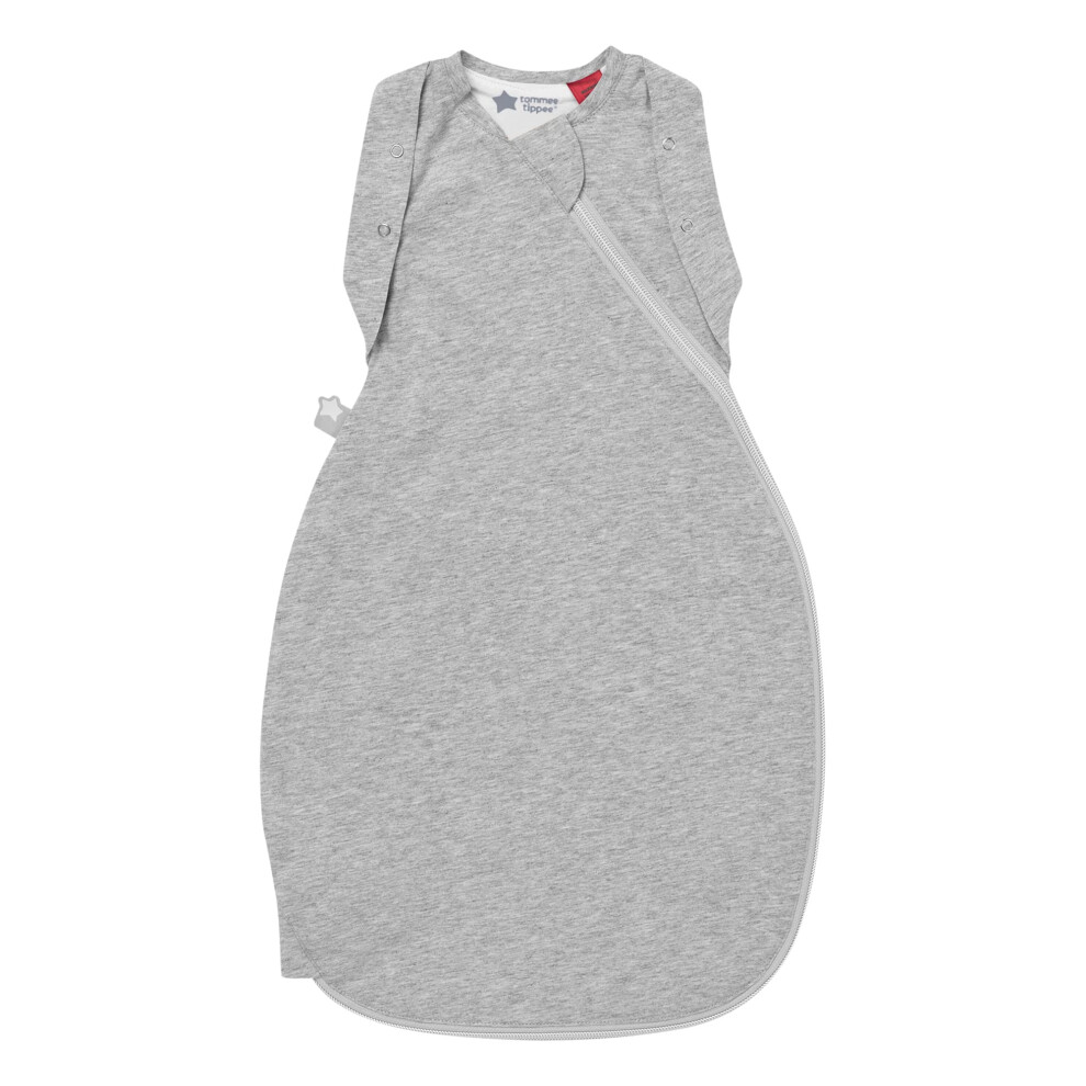 Tommee?Tippee?Baby Sleeping Bag for Newborns, The Original?Grobag Swaddle Bag, Hip-Healthy Design, Soft Cotton-Rich Fabric, 0-3m, 2.5 TOG, Sky Grey