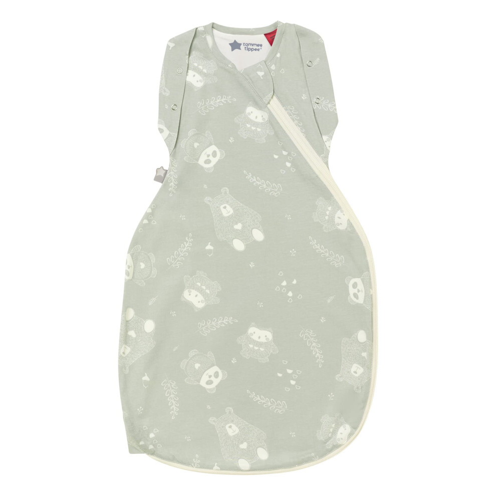 Tommee?Tippee?Baby Sleeping Bag for Newborns, The Original?Grobag Swaddle Bag, Hip-Healthy Design, Soft Cotton-Rich Fabric, 0-3m, 1.0 TOG, Woodland