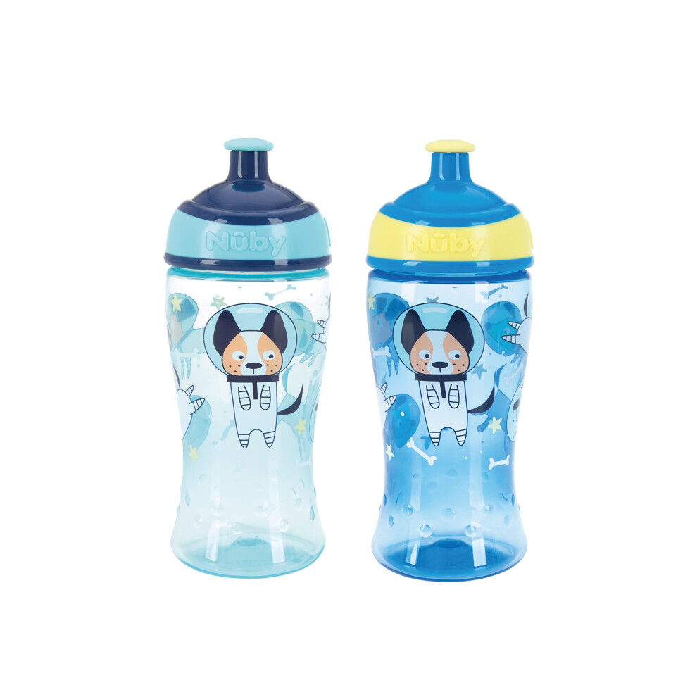 Nuby Super Slurp Water Bottle - No Spill Active Toddler Sippy Cup | 360ml / 12oz |Easy Grip | Dishwasher Safe | Suitable Beaker for 18 Months Plus