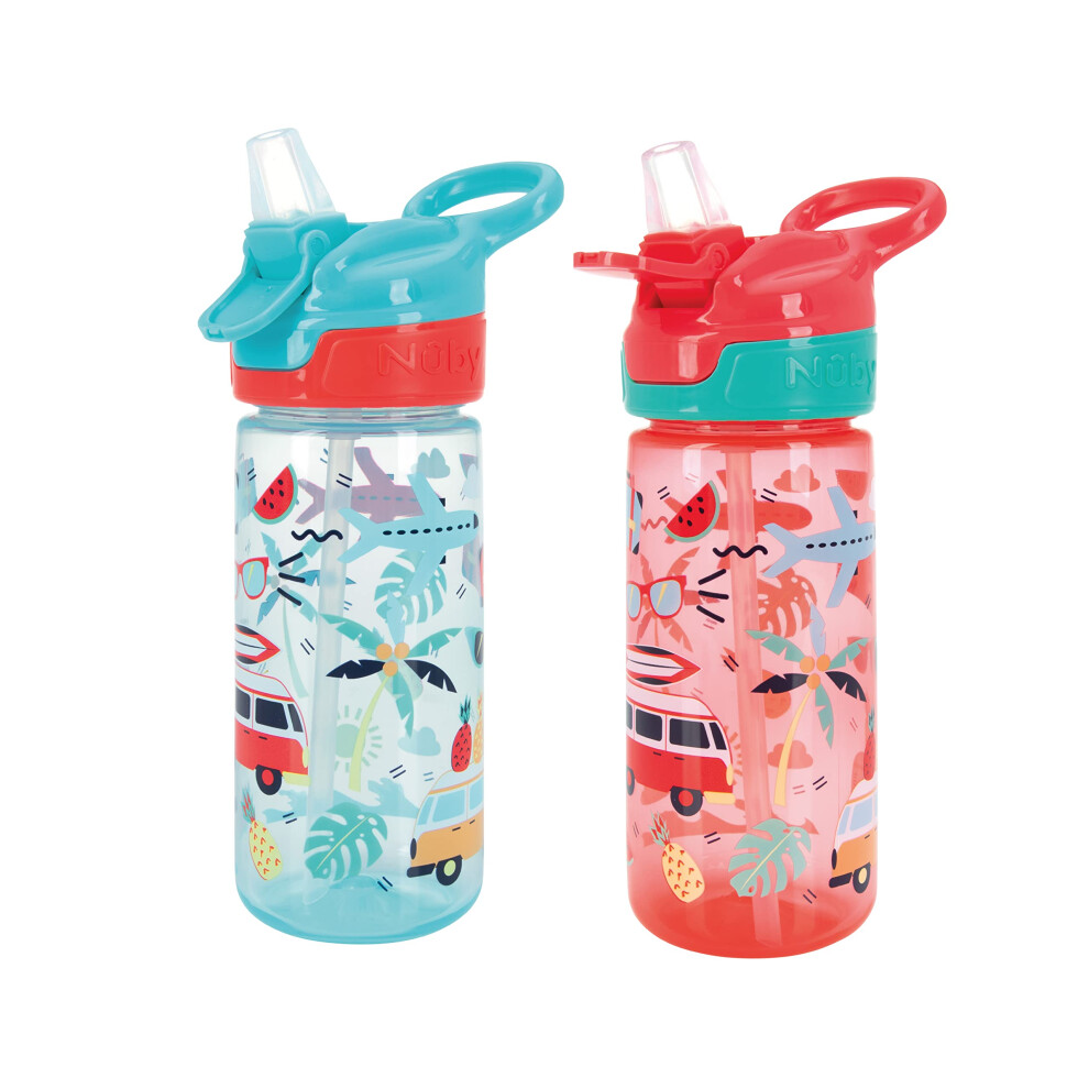 Nuby Super Quench Water Bottle-No Spill Active Toddler Sippy Cup|540ml/19oz |Carry Handle|Freeflow|Dishwasher, Steriliser Safe|Suitable Beaker for 18
