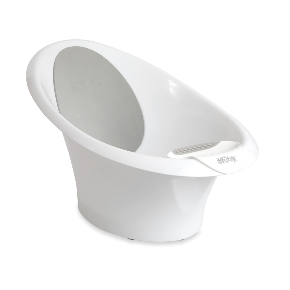 Nuby Sit Me Up Baby Bath with Built in Anti-Slip Bump and Soft Headrest - Bathtub Seat | Sitting Support | Suitable from 0-12 Months+ | Wash Cup and