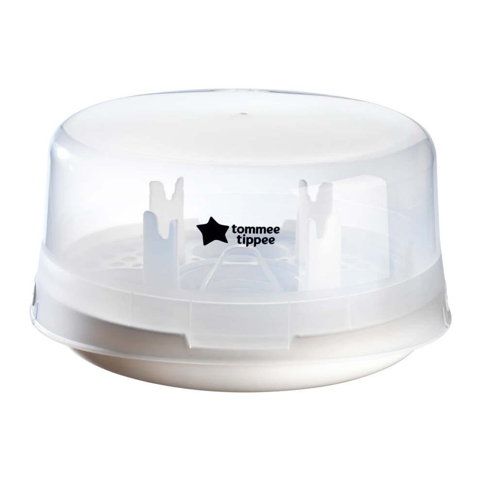 Tommee Tippee Microsteri Microwave Steam Steriliser for Baby Bottles and Accessories, Kills Viruses and 99.9 Percent of Bacteria, 4-Minute