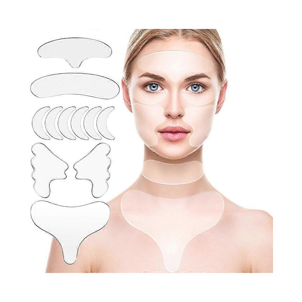 (11pcs) 1pc//11Pcs/16pcs  Reusable Silicone Patches Anti Rimpel Pads Silicone Wrinkle Removal Sticker Face Forehead Neck Eye Sticker Skin Care
