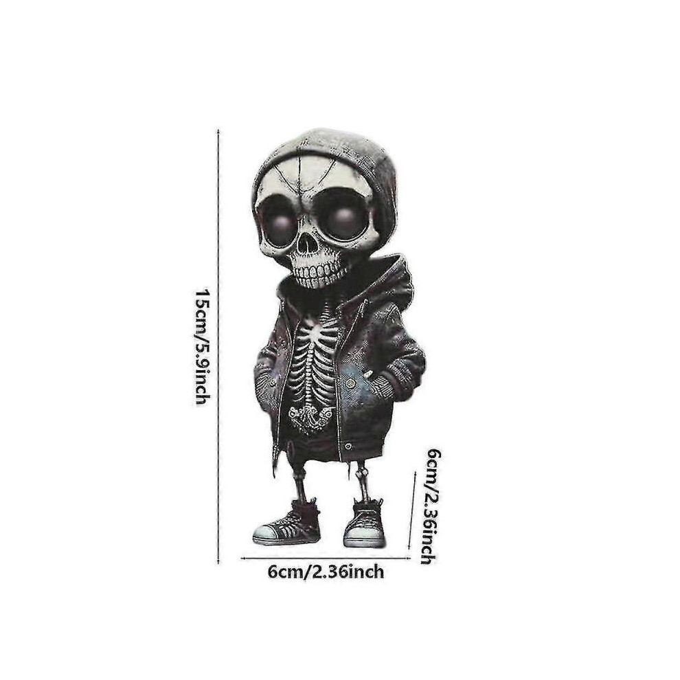 (D) 1/4pcs Car Skeleton Figurine Skull Resin Statue Cool Skeleton Decorative for Desk Decor Display Auto Rearview Mirror Accessories