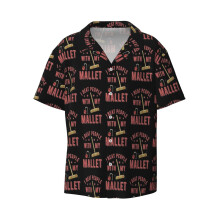 (Croquet I Beat People With My Mallet Funny Croquet_11268) Men's Hawaiian Shirts Cuban Collar Vintage Bowling Short Sleeve Button Down Beach Shirt Casual Summer Vacation Wear Retro Tee
