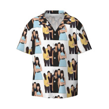 (New Girl_7156) Men's Hawaiian Shirts Cuban Collar Vintage Bowling Short Sleeve Button Down Beach Shirt Casual Summer Vacation Wear Retro Tee