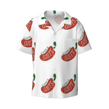 (Hi Welcome To Chili's Vine_9887) Men's Hawaiian Shirts Cuban Collar Vintage Bowling Short Sleeve Button Down Beach Shirt Casual Summer Vacation Wear Retro Tee