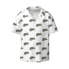 (Never Smile At A Loki-dile_22174) Men's Hawaiian Shirts Cuban Collar Vintage Bowling Short Sleeve Button Down Beach Shirt Casual Summer Vacation Wear Retro Tee