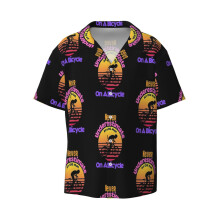 (Never Underestimate An Old Man On A Bicycle_13056) Men's Hawaiian Shirts Cuban Collar Vintage Bowling Short Sleeve Button Down Beach Shirt Casual Summer Vacation Wear Retro Tee