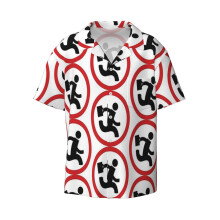 (Nerd Herd_9092) Men's Hawaiian Shirts Cuban Collar Vintage Bowling Short Sleeve Button Down Beach Shirt Casual Summer Vacation Wear Retro Tee