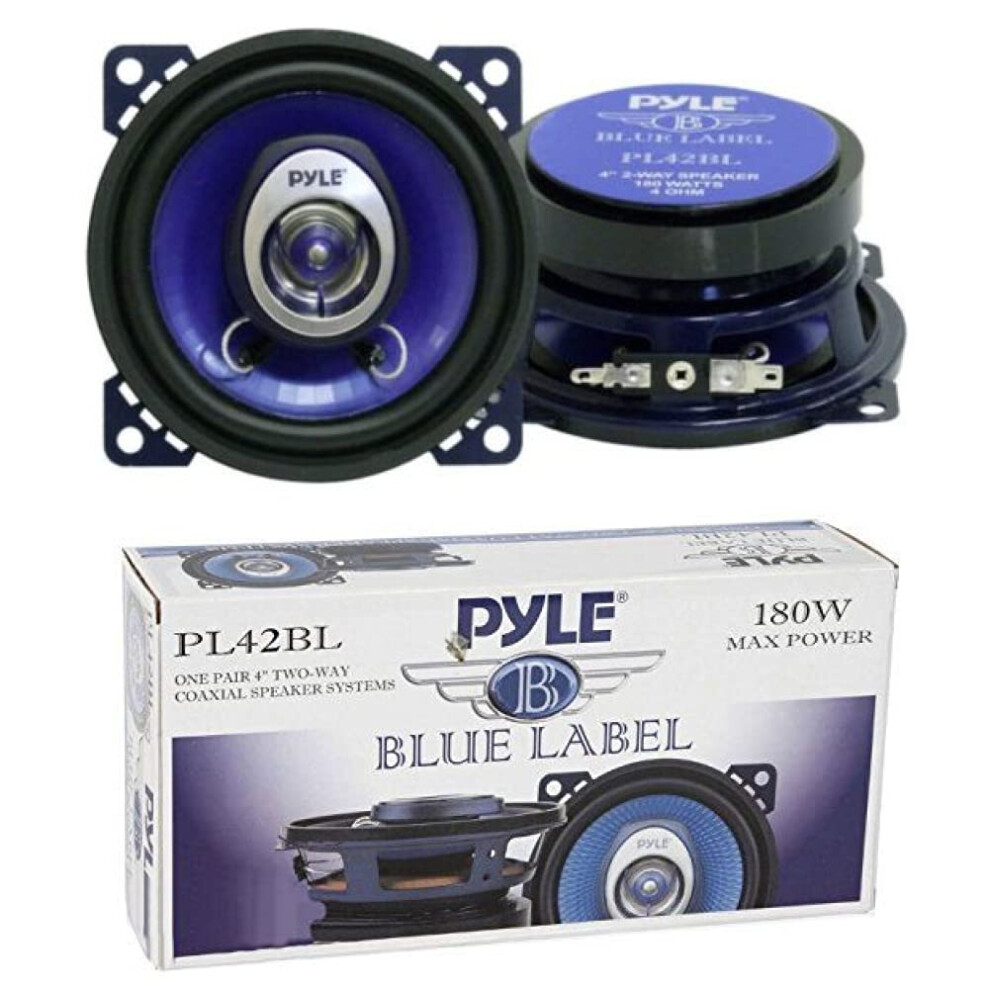 Diffusers 2 Way Coaxial Pyle Pl42bl Blu 4" 10,00 Cm 100 Mm 180 Watts Rms And 360 Watt Max To Pair X Handed Doorman Or Predisposition Car Standard Blue 702248795969