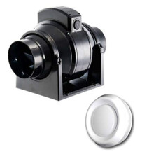 Manrose MF100T in-Line Extractor Fan with Timer 100mm/4" + Adjustable Air Valve Intake Grille