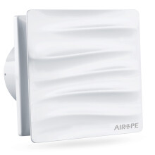 Airope - 100 mm Air Extractor Fan with Non-Return Valve, 92 m3/h, VMC, Modern Design and Aesthetic Appearance for Bathroom, Kitchen, Office, Toilet,