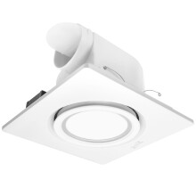Bathroom Exhaust Ventilation with Light,141 CFM 0.7Sones Quiet Ceiling Mount Ventilation Fan,4 Inches Duct,12W LED,White,110V Vent Fan Ceiling for