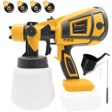 Fence Paint Sprayer for DEWALT 18V Battery, Cordless Paint Sprayer with 4 Nozzles & 3 Spray Patterns, 30000RPM HVLP Electric Spray Gun for Home