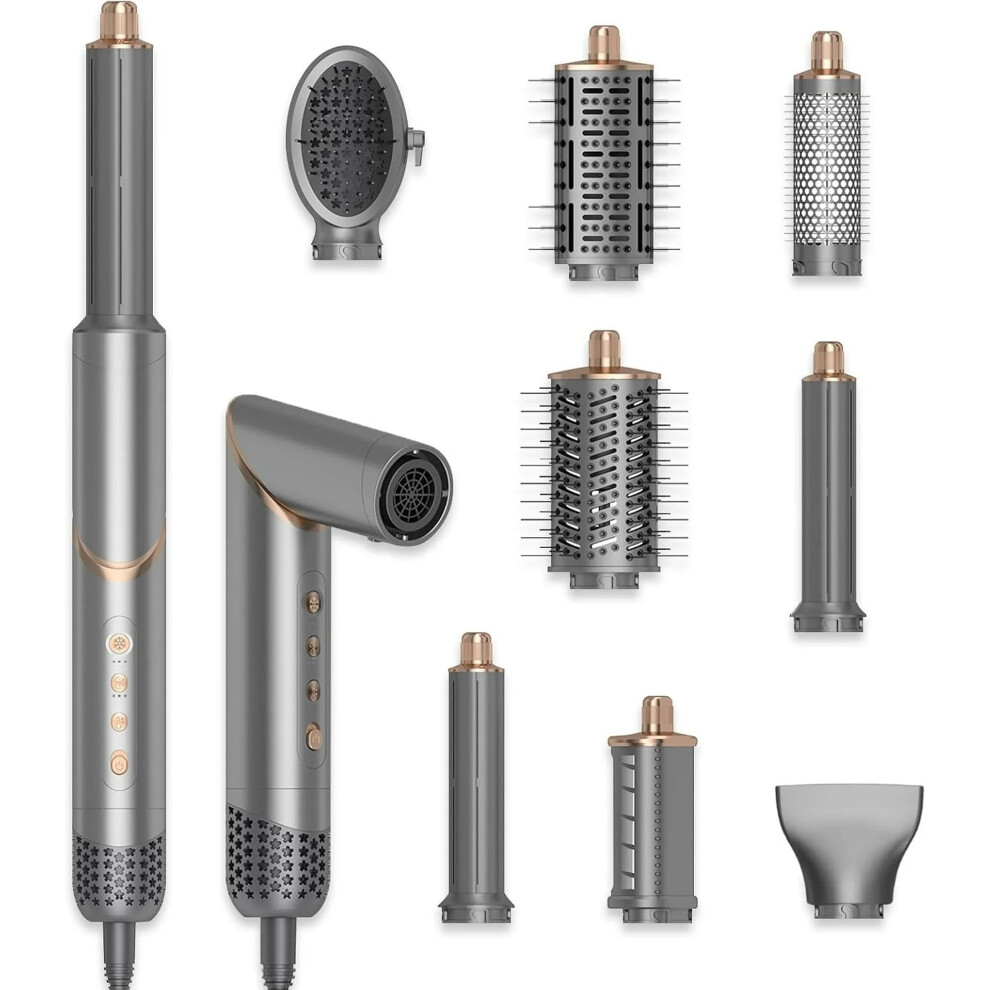 Dryhsip 8 In 1 Hair Dryer Brush Set Air Hair Styler Curling Negative Ionic Foldable Hot Air Hair Dryer Brush, Hair Styling Tool For Curling Waves