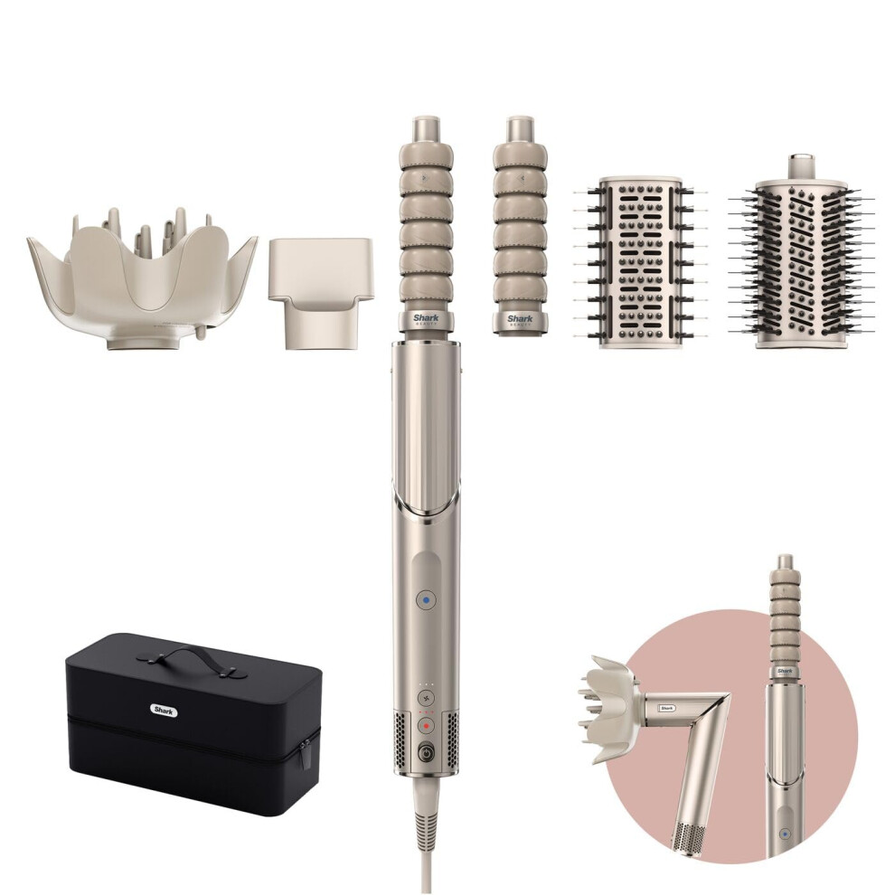 Shark FlexStyle 5-in-1 Air Styler & Hair Dryer with Auto-Wrap Curlers, Paddle Brush, Oval Brush, Concentrator, Diffuser and Storage Case, No Heat