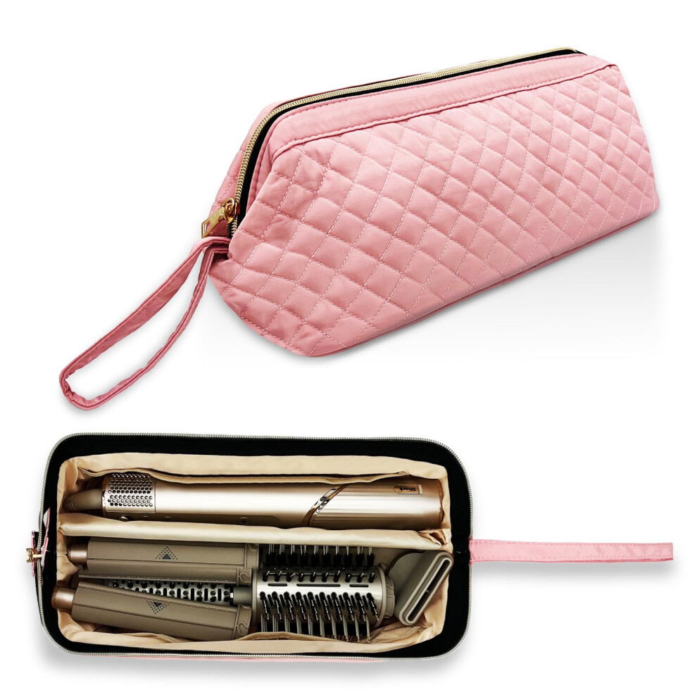 Nenyx Pink Single-Layer Water Resistant Travel Carrying Case For Hair Dryer/Shark Flexstyle/Dyson Airwrap And Hair Styler Attachments, (Bag Only)