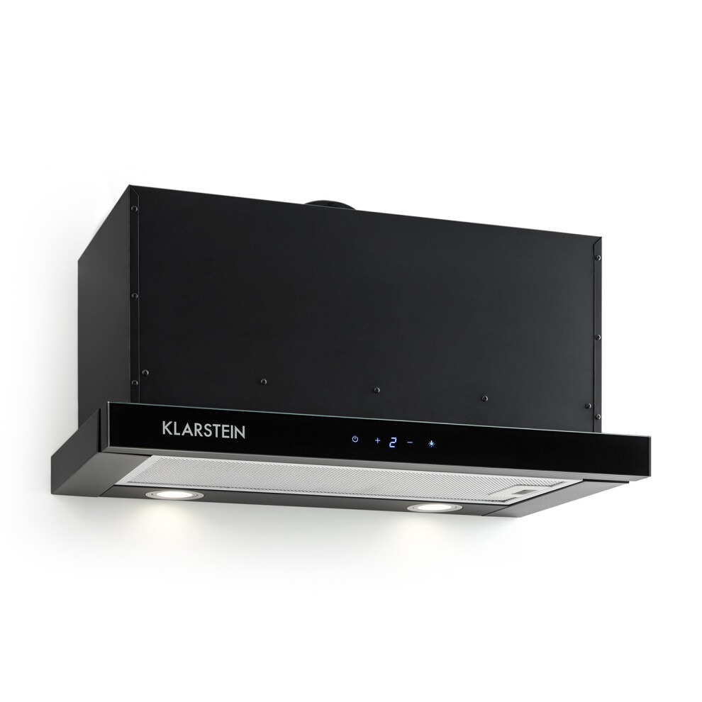 Klarstein Vinea Substructure Cooker Hood - Kitchen Extractor Fan, Extractor Hood, Pull-Out Flat Screen Hood, Air Output Up to 610 m3/h, 2