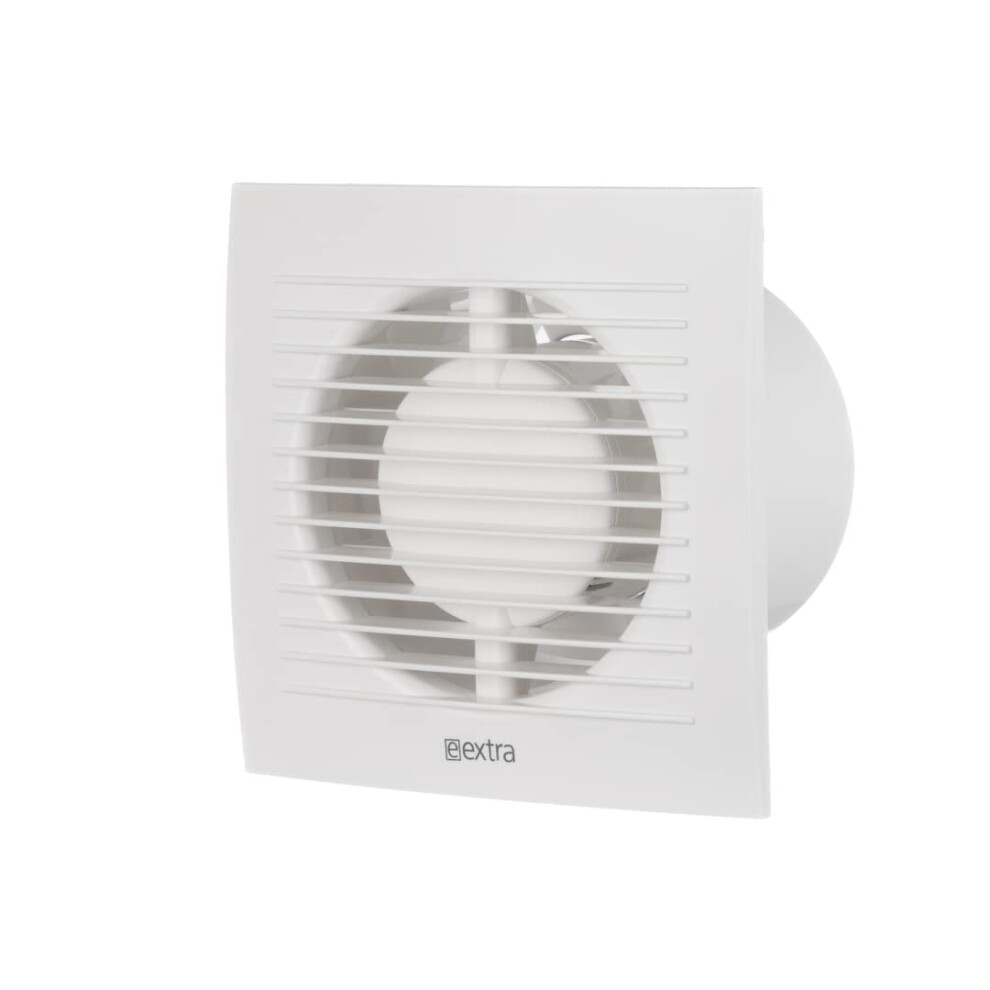 Europlast Extractor Fan - Extractor Fan Kitchen, Bathroom, Garage Axial Ventilation Fan - Wall Mounted Fan - Square Fan (White, ? 100Mm) 4750492006917