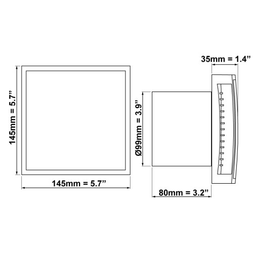 EUROPLAST Diameter 100mm Light Switch Activation Bathroom Extractor Fan - 4 inch Silver Extractor Fan with a front panel - Extractor fan Kitchen, 1