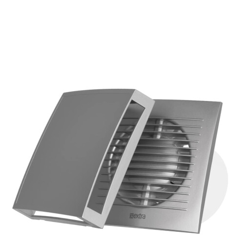EUROPLAST Diameter 100mm Light Switch Activation Bathroom Extractor Fan - 4 inch Silver Extractor Fan with a front panel - Extractor fan Kitchen, 2
