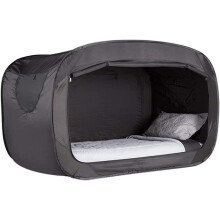 WLDOCA Pop Up Bed Sleep Pod for Adults and Kids, Breathable Net Tent for Indoor Outdoor Office, Privacy Canopy Camp Bed, Black