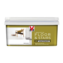 V33 Renovation Floor & Stairs Paint | High Resistance to Shocks and Abrasions | Anti-Stain Barrier for Reinforced Protection | White Satin | 2L