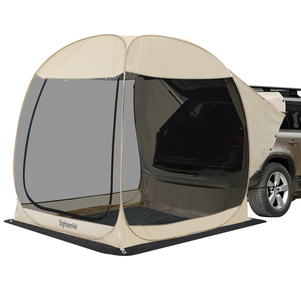 EighteenTek SUV Car Camping Tent - Pop Up Versatile Shelter Tent, Includes Sunshade sail, Storage Bag and Camping Accessories - 7?x7?x7.2?H - Not-image-OPC-PGY6T2X-NEW