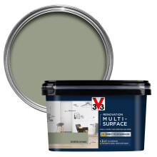 V33 Renovation Multi-Surface Paint - No Undercoat Needed - Over 20 Surfaces - Resistance To Water Stains & Impact - High Coverage - Khaki Green 2