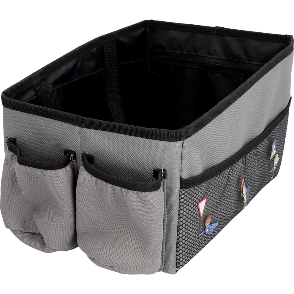 Cartrend Hero? Rear Seat Organiser With 12 Compartments, Large And Foldable Seat Organiser For The Car, With Velcro Closure, 12 Compartments, Grey 4017566008278