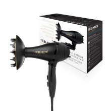 Curlsmith Defrizzion Travel Edition Dryer | Hair Dryer with XL Diffuser for Curly, Wavy & Coily Hair | Compact Foldable Travel Hairdryer with Dual