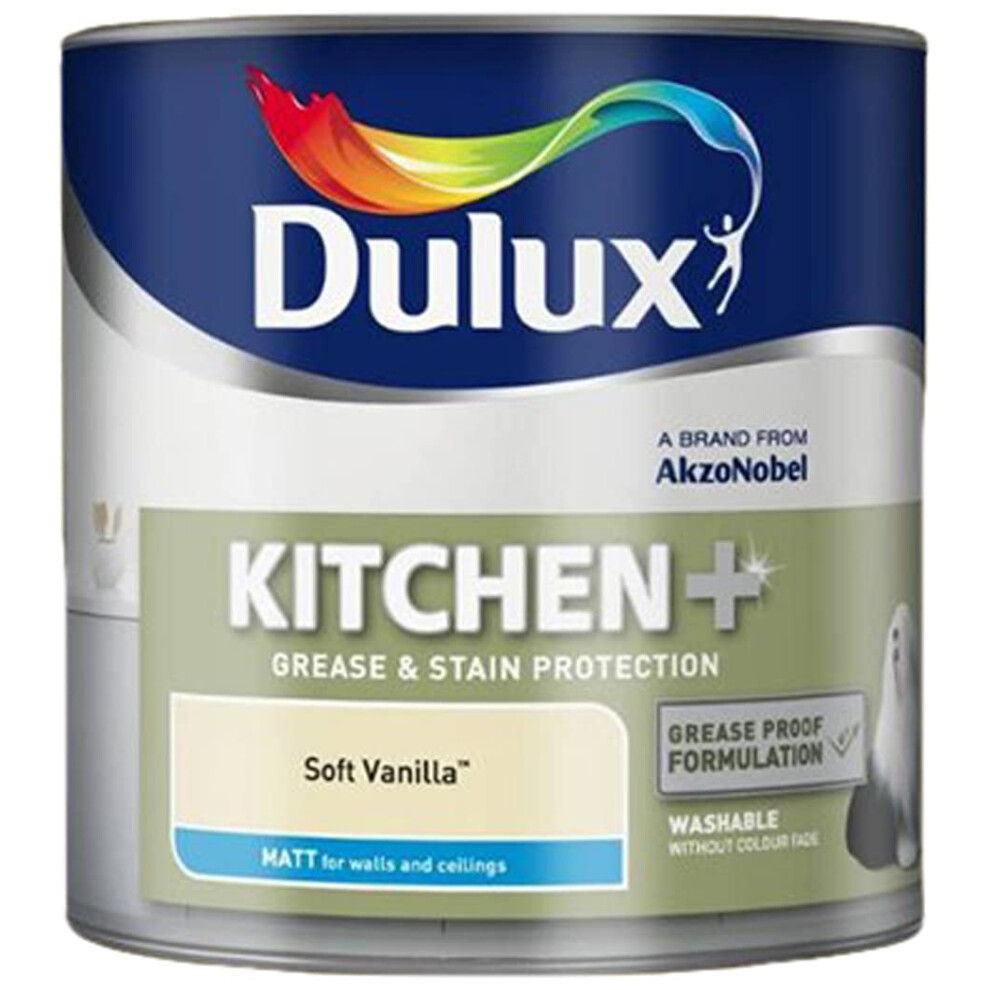 Dulux Kitchen Plus Matt Paint, 2.5 L - Soft Vanilla