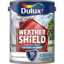 Dulux Weathershield Textured Masonry Paint - Pure Brilliant White - 5L