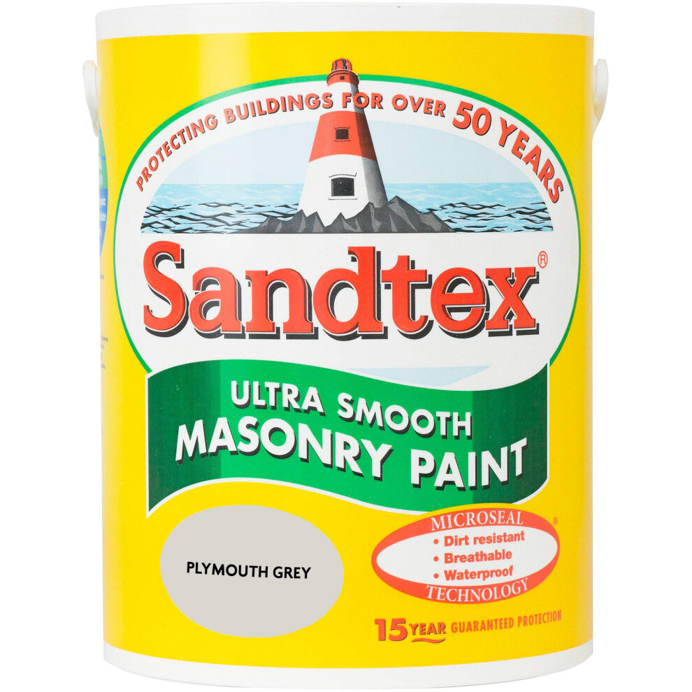 Sandtex Retail Fine Textured Masonry Plymouth 5 L Grey