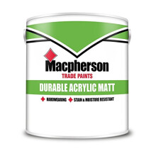 5L Macpherson Durable Acrylic Matt | Scrubbable, Washable Matt Paint | Stain Resistant, Extreme Clean Equivalent, Moisture Resistant Emulsion