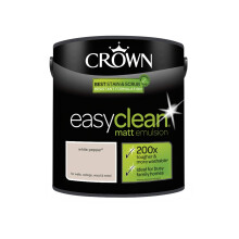 2.5L CROWN Easy Clean MATT Emulsion Multi Surface Paint That can be Used on Walls, Ceilings, Wood and Metal. Stain & Scrub Resistant Formula ? White
