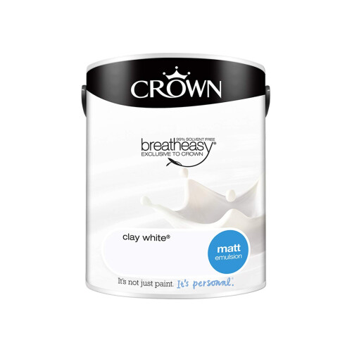 Crown Crown Breatheasy Matt Emulsion Paint - Clay White 5L