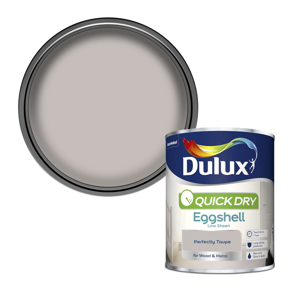 Dulux 5358165 Quick Dry Eggshell Paint, Perfectly Taupe, 750 Ml