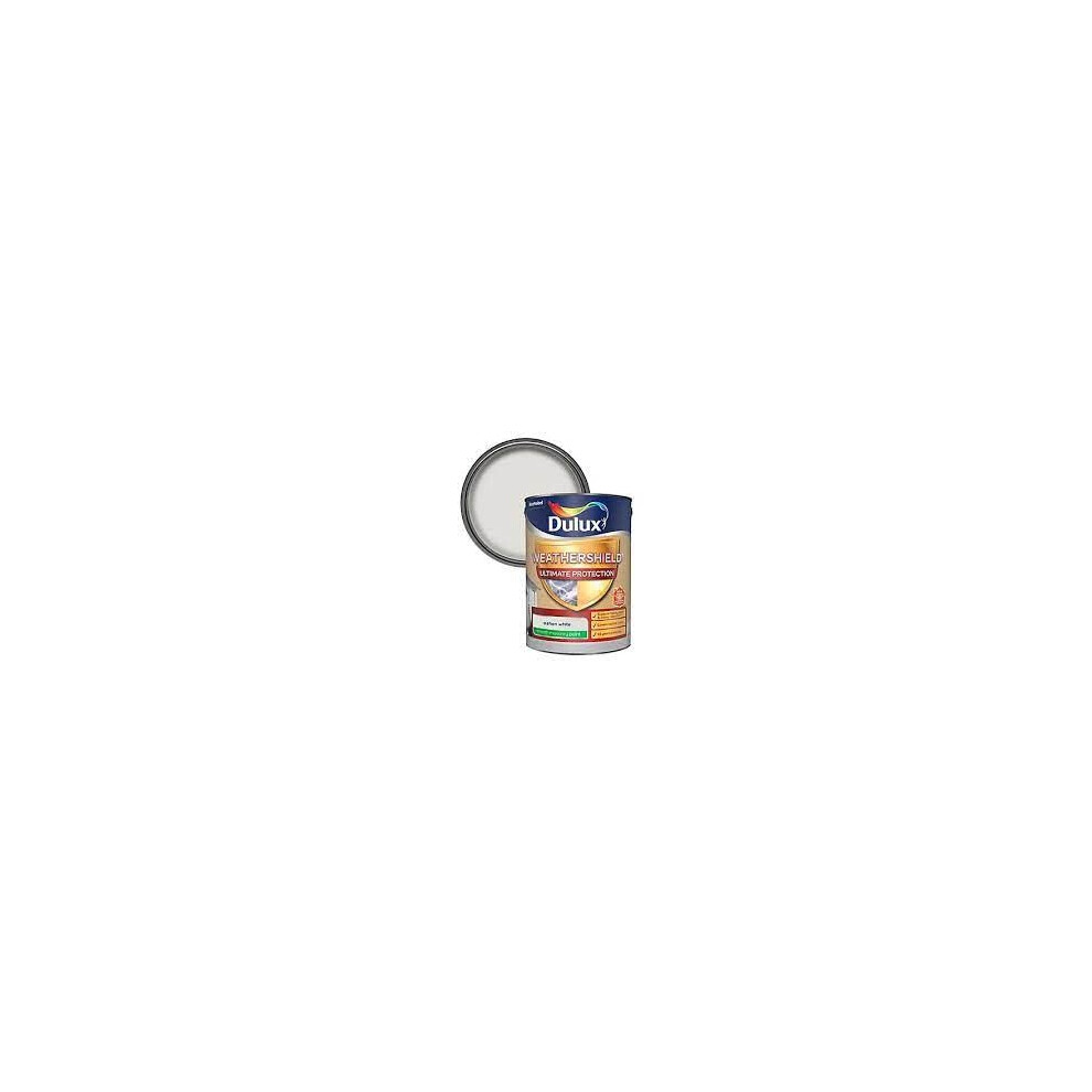 Dulux Weathershield ultimate protection Ashen white Matt Masonry paint, 5L