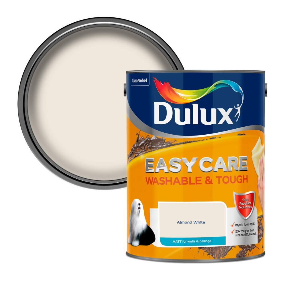 Dulux Easycare Washable & Tough Matt Emulsion Paint - Almond White - 5L