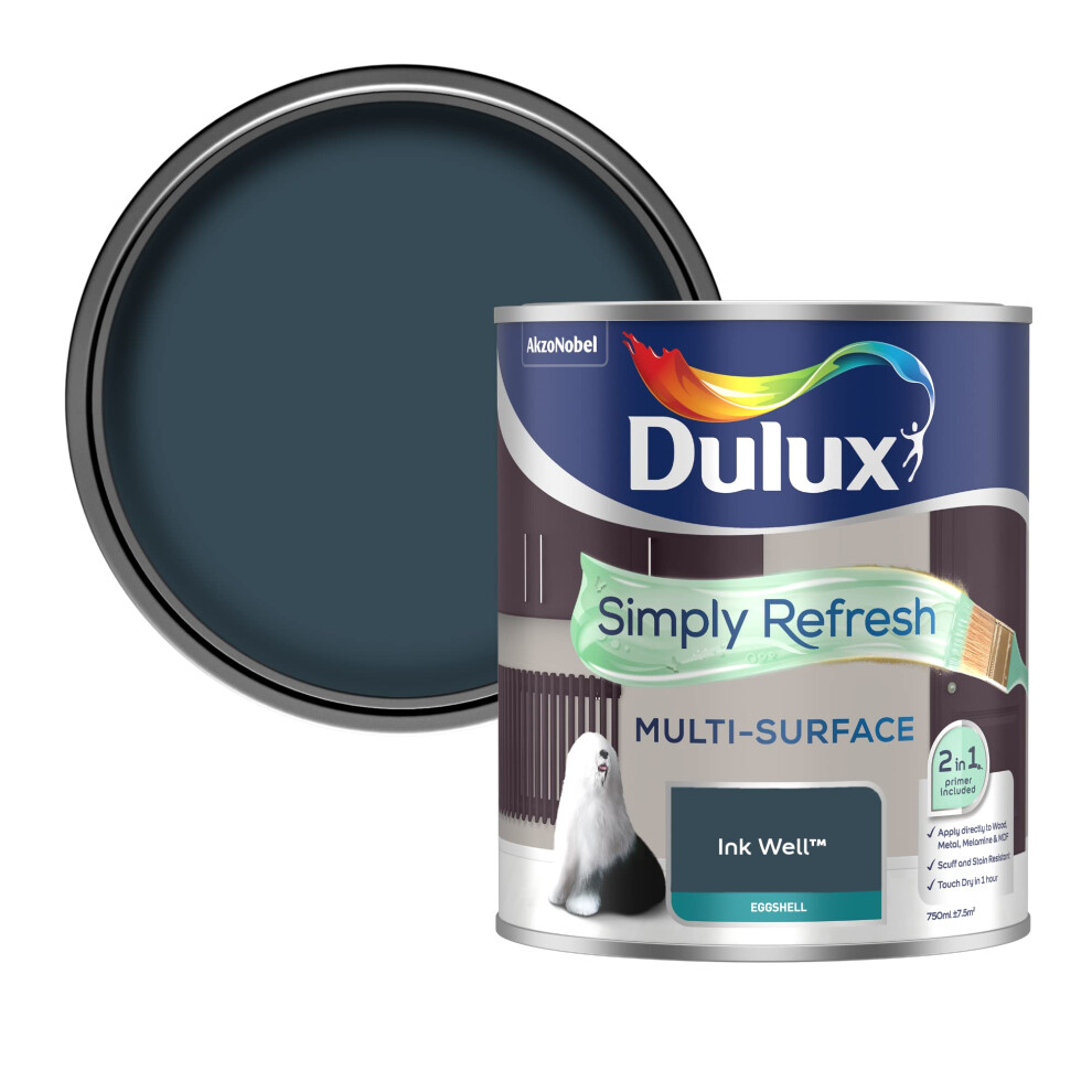 Dulux Simply Refresh Multi Surface Eggsgell Paint - Ink Well - 750ML