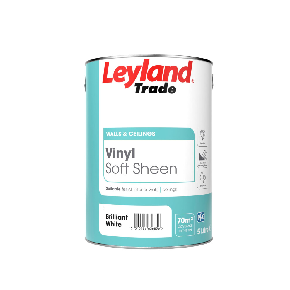 Leyland Trade Soft Sheen Emulsion Paint - Brilliant White 5L 5010426636856