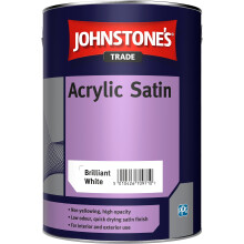 5LTR - JOHNSTONES TRADE ACRYLIC SATIN EMULSION BRILLIANT WHITE