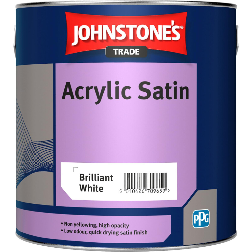 Johnstone's 2.5Ltr - Trade Acrylic Satin Brilliant White