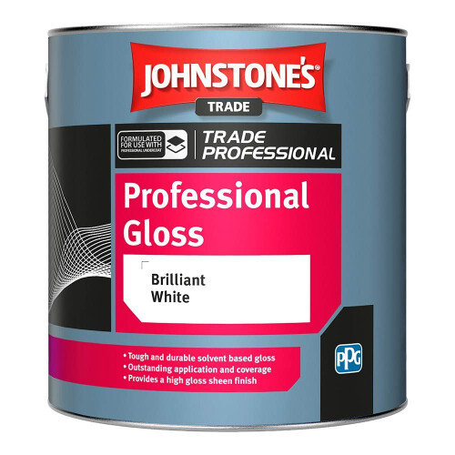 Johnstone's 2.5LTR - JOHNSTONES TRADE PROFESSIONAL GLOSS BRILLIANT WHITE