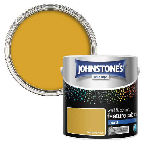 Johnstone's Johnstone's Feature Colours Paint, Warming Rays, Matt Finish, 35m2 Coverage per Tin, 2.5L