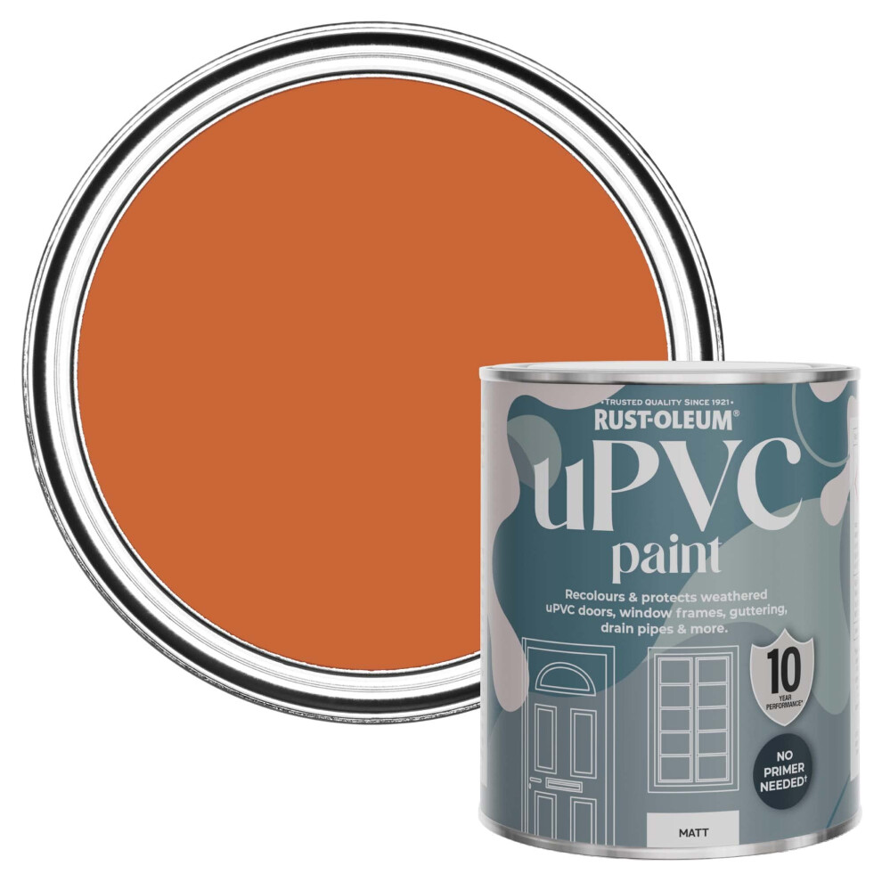 Rust-Oleum Orange uPVC Door and Window Paint in Matt Finish - Tiger Tea 750ml