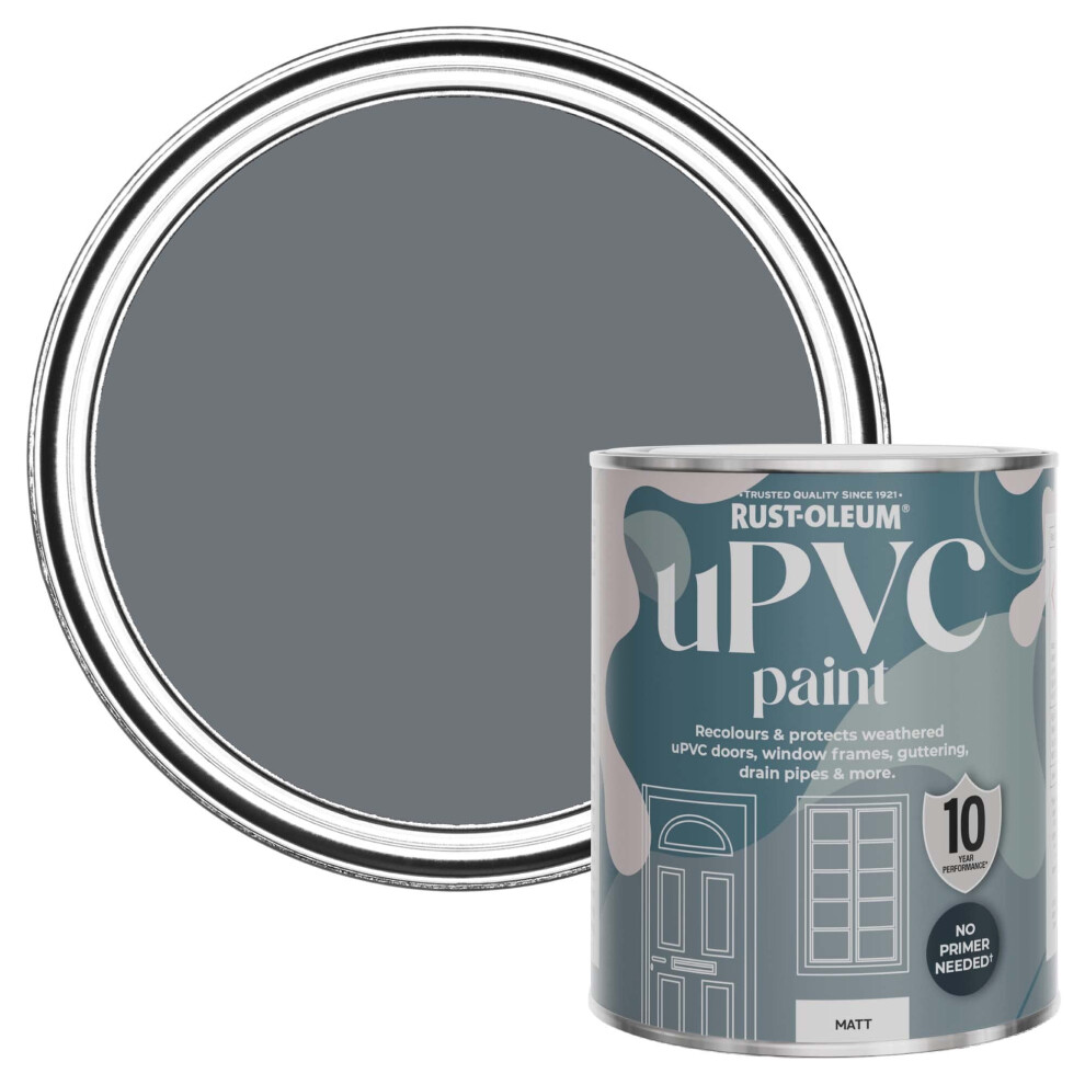 Rust-Oleum Grey uPVC Door and Window Paint in Matt Finish - Marine Grey 750ml